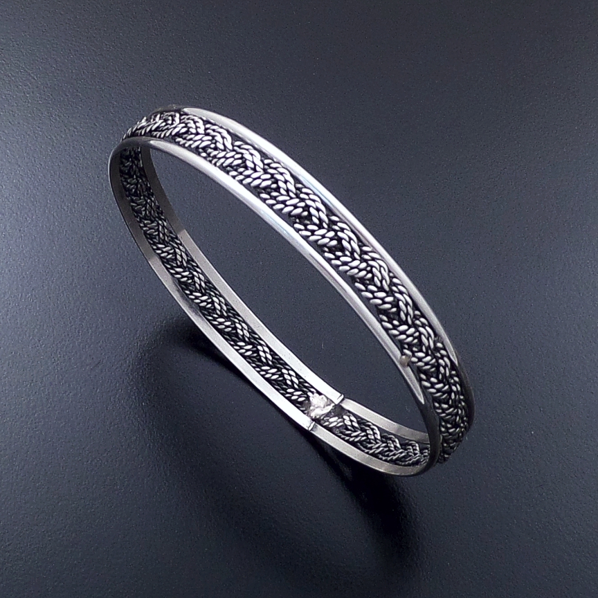 Twisted Wire Bracelet in Oxidized Sterling Silver